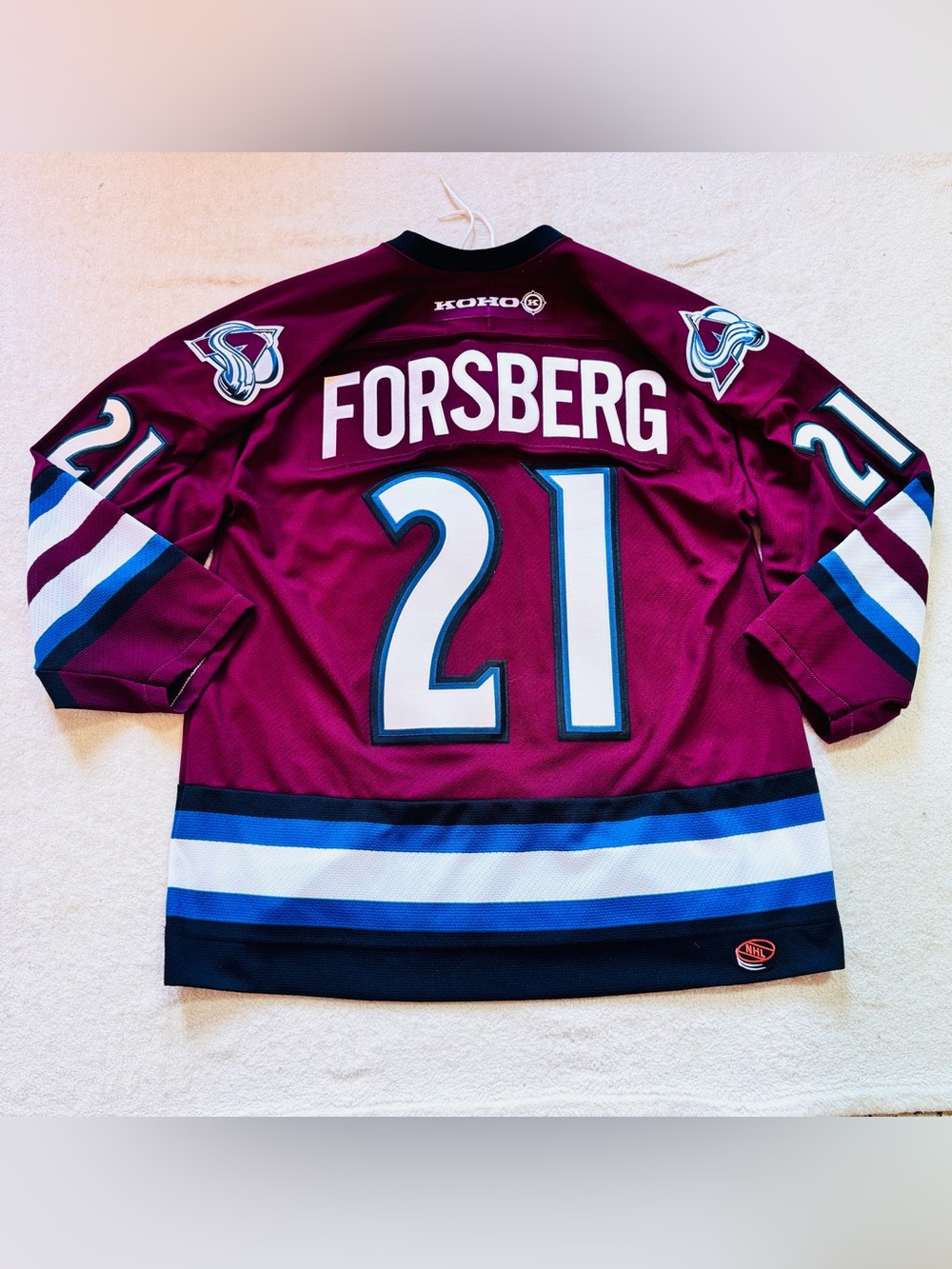 Peter Forsberg Colorado Avalanche Burgundy KOHO NHL Alternate Jersey